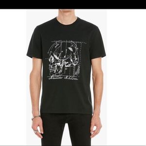 Alexander McQueen black cotton T-shirt with skull print size large NEW